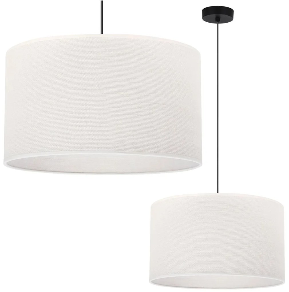 Závesné svietidlo Juta, 1x biele jutové tienidlo, (fi 40cm), b