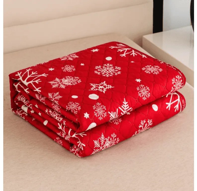 Prehoz na posteľ SNOWFALL červený Rozmer: 170 x 210 cm