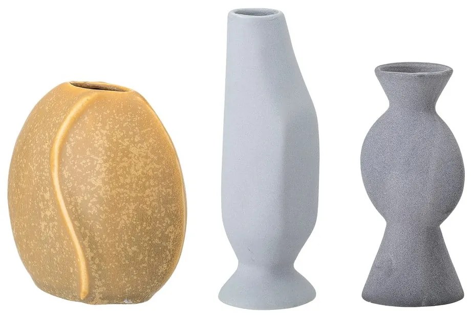 Ručne vyrobené vázy z kameniny v súprave 3 ks (výška 12,5 cm) Miacecilia – Bloomingville