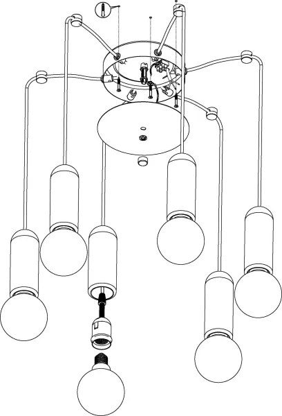 Eglo 39833 - Luster na lanku GIACONECCHIA 6xE27/40W/230V pavúk