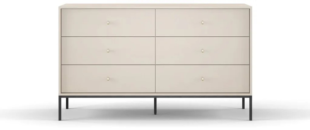 Komoda Mono II 154 cm so zásuvkami béžová/čierna
