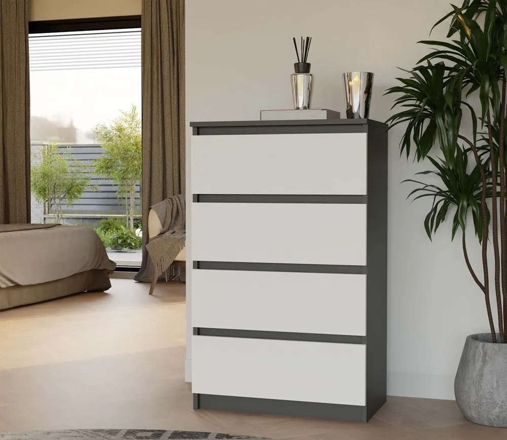 Komoda Malwa M4 70 cm antracit/bílá