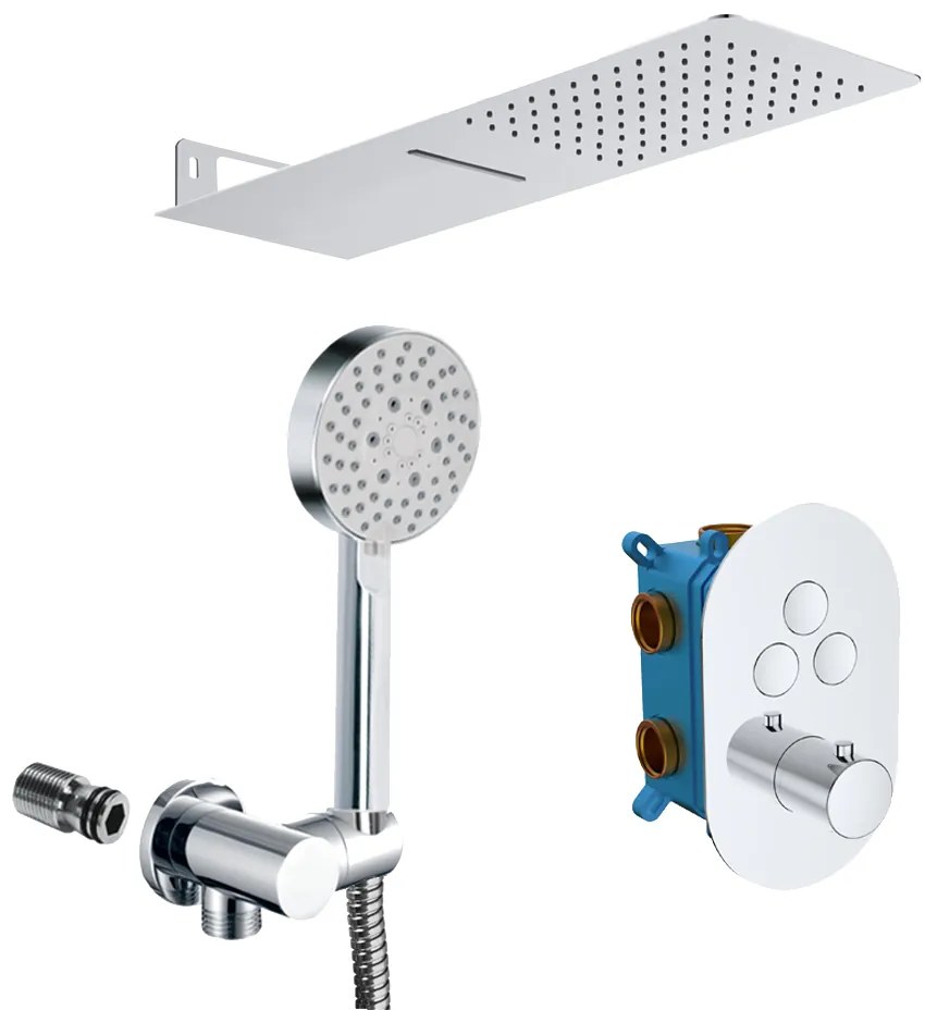 Mereo Mereo, Sprchová sada s podomietkovou batériou - 3-cestná - oválny kryt, MER-CB60157TB4