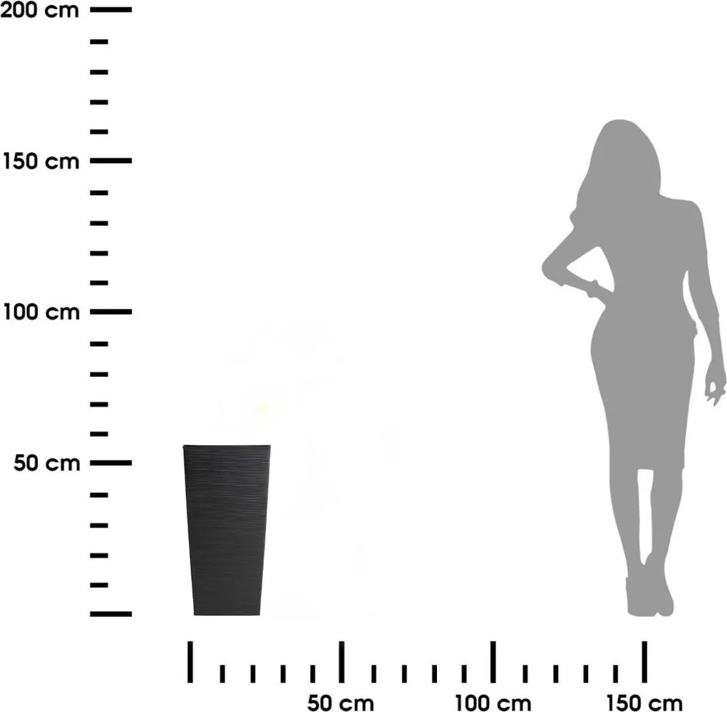 Plastový květináč Porto Riflo 57x30x30 cm černý