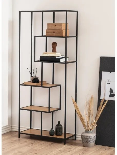 Knižnica SARON dub/čierna