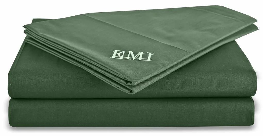 Plachta posteľná tmavozelená pevná EMI: Pevná dvojplachta 200x220