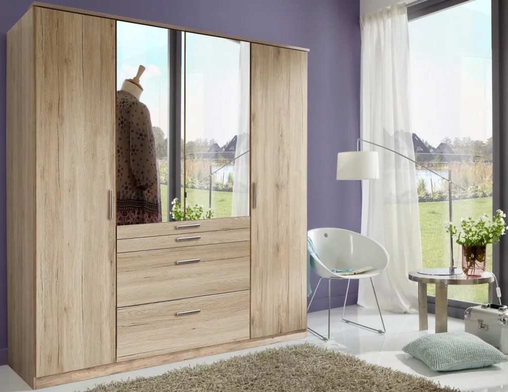 Šatníková skriňa Aachen, 180 cm, dub san remo