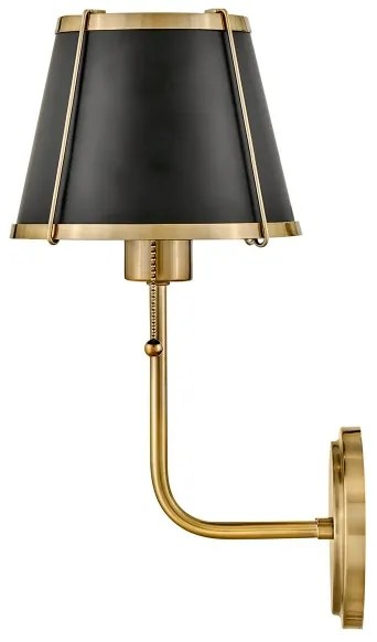 Hinkley HK-CLARKE1-BR-BK - Nástenná lampa CLARKE 1xE27/40W/230V mosadz/čierna