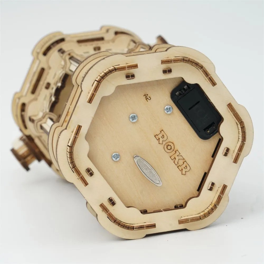 Robotime Drevené 3D mechanické puzzle Hracia skrinka Viktoriánsky lampáš 210 ks