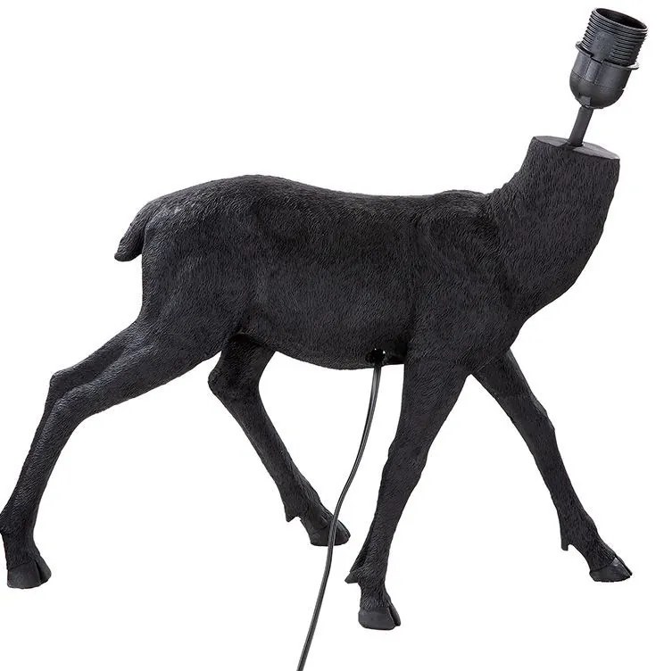 Čierna dekoratívna lampa JELEŇ 56*58