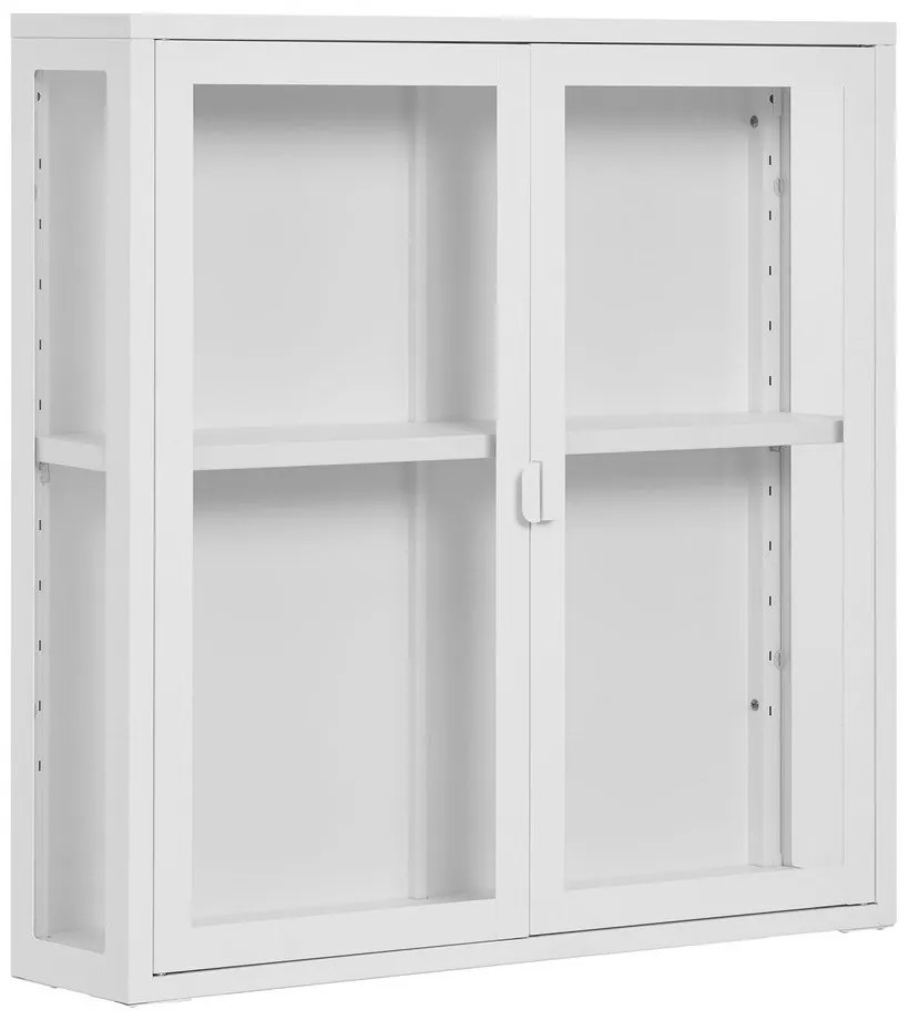 Biela kovová závesná vitrína 80x80 cm Brisbane – House Nordic