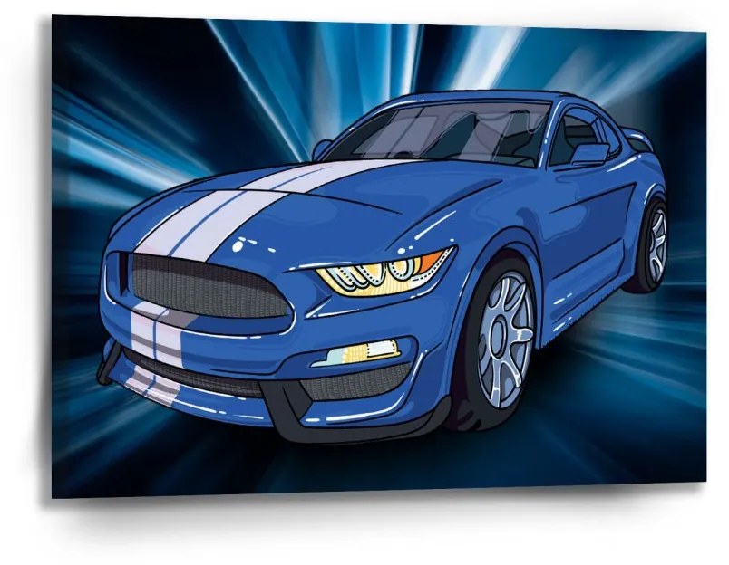 Sablio Obraz Mustang Modré pozadie - 90x60 cm
