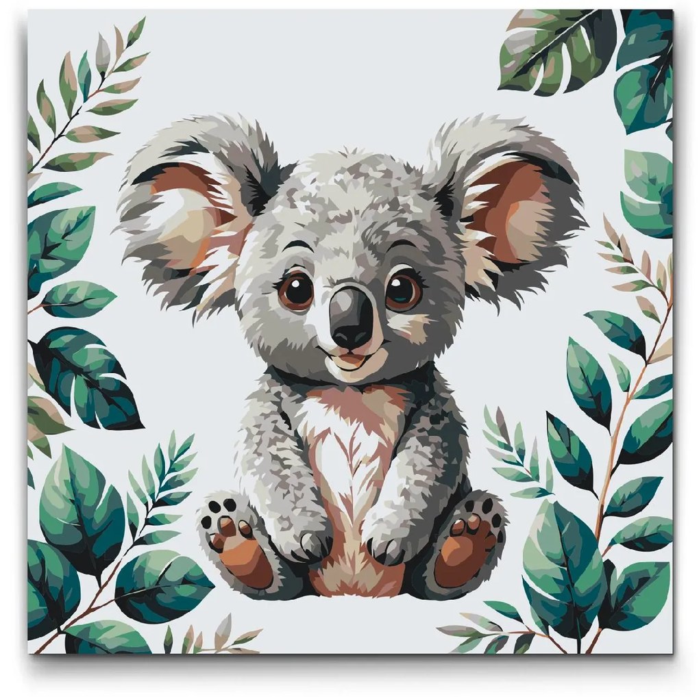 Gario Maľovanie podľa čísel Veselá koala Rozmery: 80 x 80 cm, Rámovanie: S vnútorným rámom