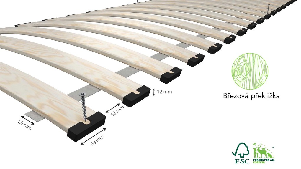 ATMOWOOD Drevený lamelový rošt 100 x 200 cm