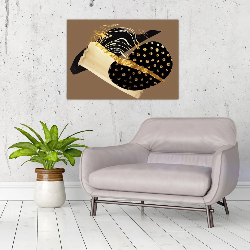 Obraz - Abstrakcia golden brown N⁰1 (70x50 cm)