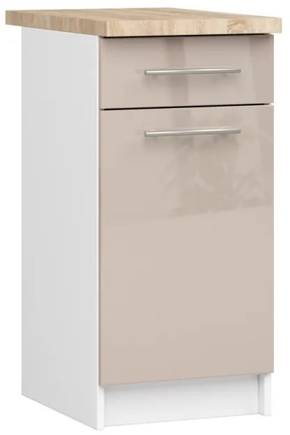 Spodná kuchynská skrinka s doskou OLIWIA S40 SZ1 biela / cappuccino, lesk
