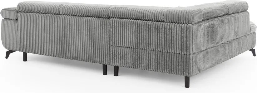 Svetlosivá menčestrová rohová pohovka (ľavý roh/do L) Marbeya – Ropez