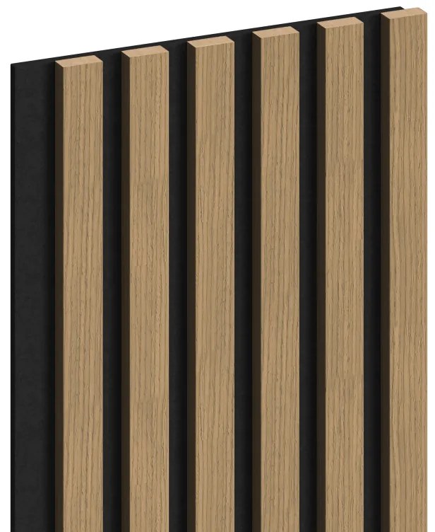 Mexen Lam-F, akustické stenové lamely 275 × 30 cm, plstený podklad 8 mm, technická dyha, orech ľanový, S105-275307-3015-015