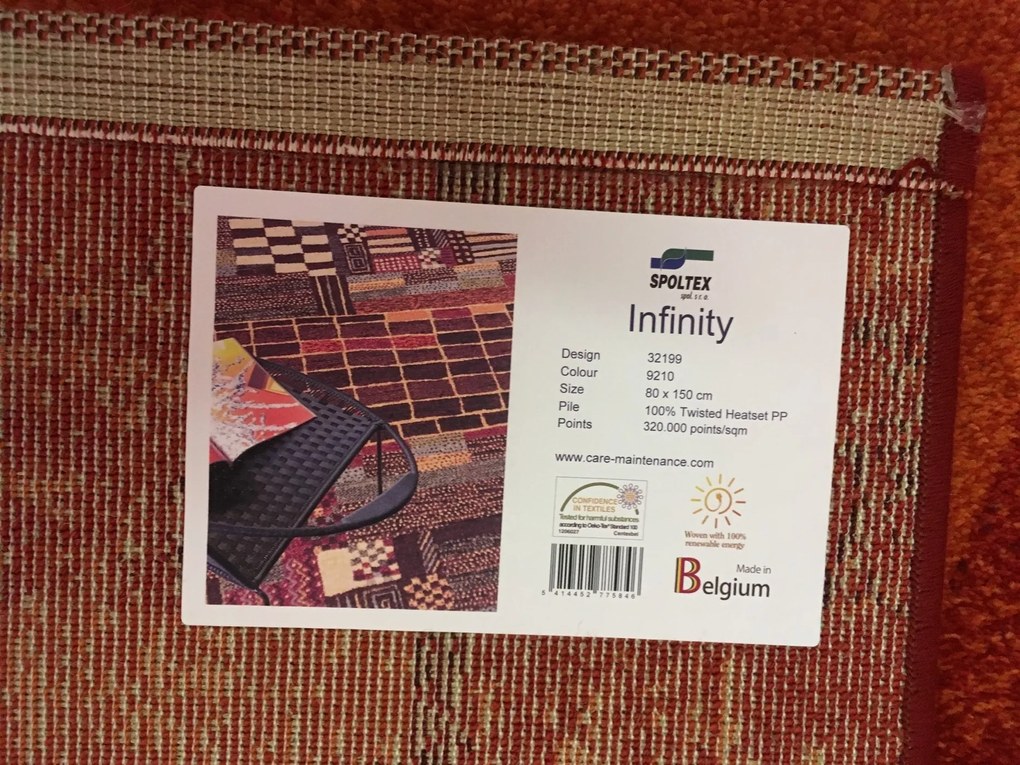 Spoltex, Výpredaj: Kusový koberec Infinity 32199-9210, 200x290, oranžová, chodba / predsieň