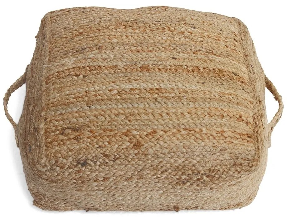 Jutový vankúš / puf na zem s uchom Jutt - 40 * 40 * 15cm