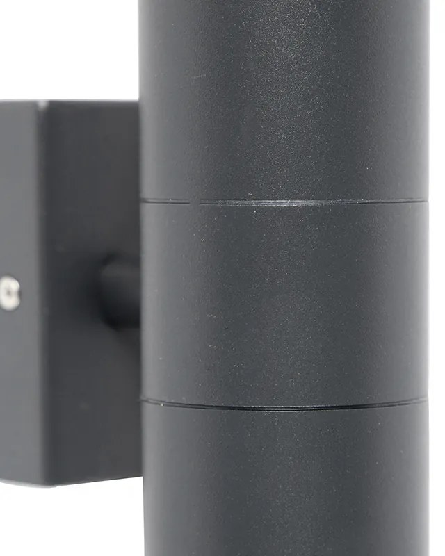 Vonkajšia nástenná lampa tmavosivá 2-svetlo IP44 - Duo