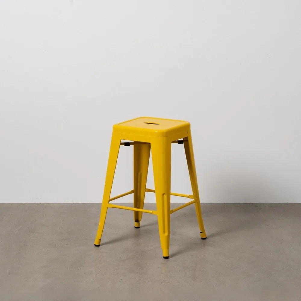 Žlté kovové barové stoličky v súprave 2 ks (výška sedadla 61 cm) – Ixia