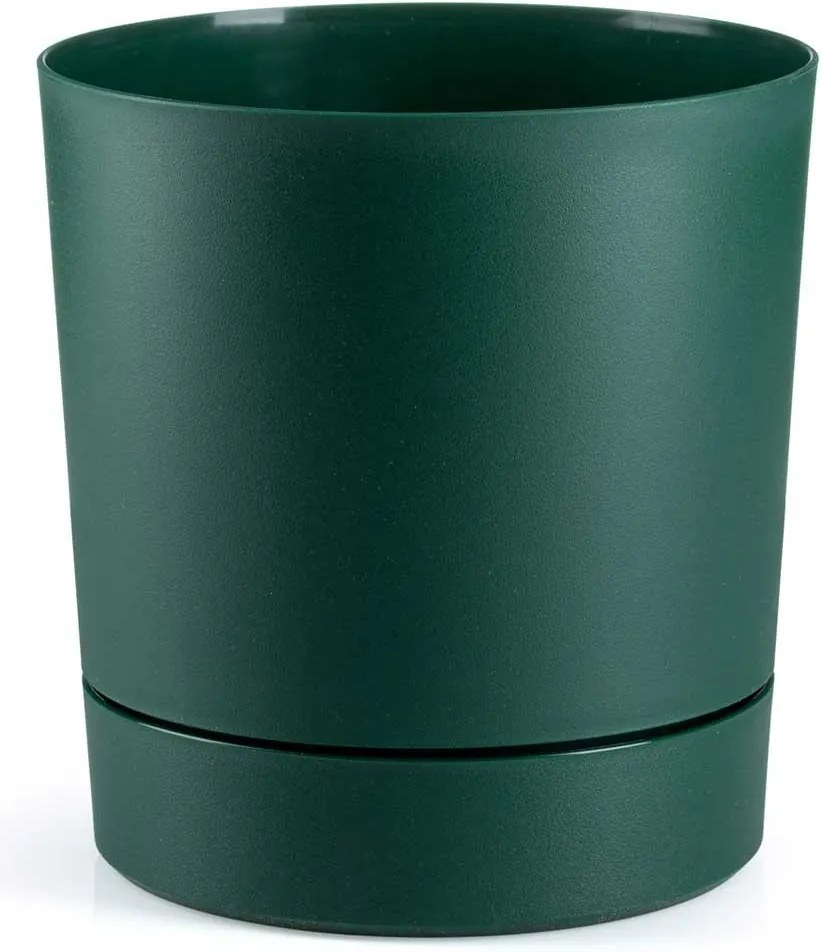 PLASTOVÝ KVETINÁČ AZALEA SADA 2KS 22,5X23,5 CM+17,5X18,5 CM TMAVOZELENÁ