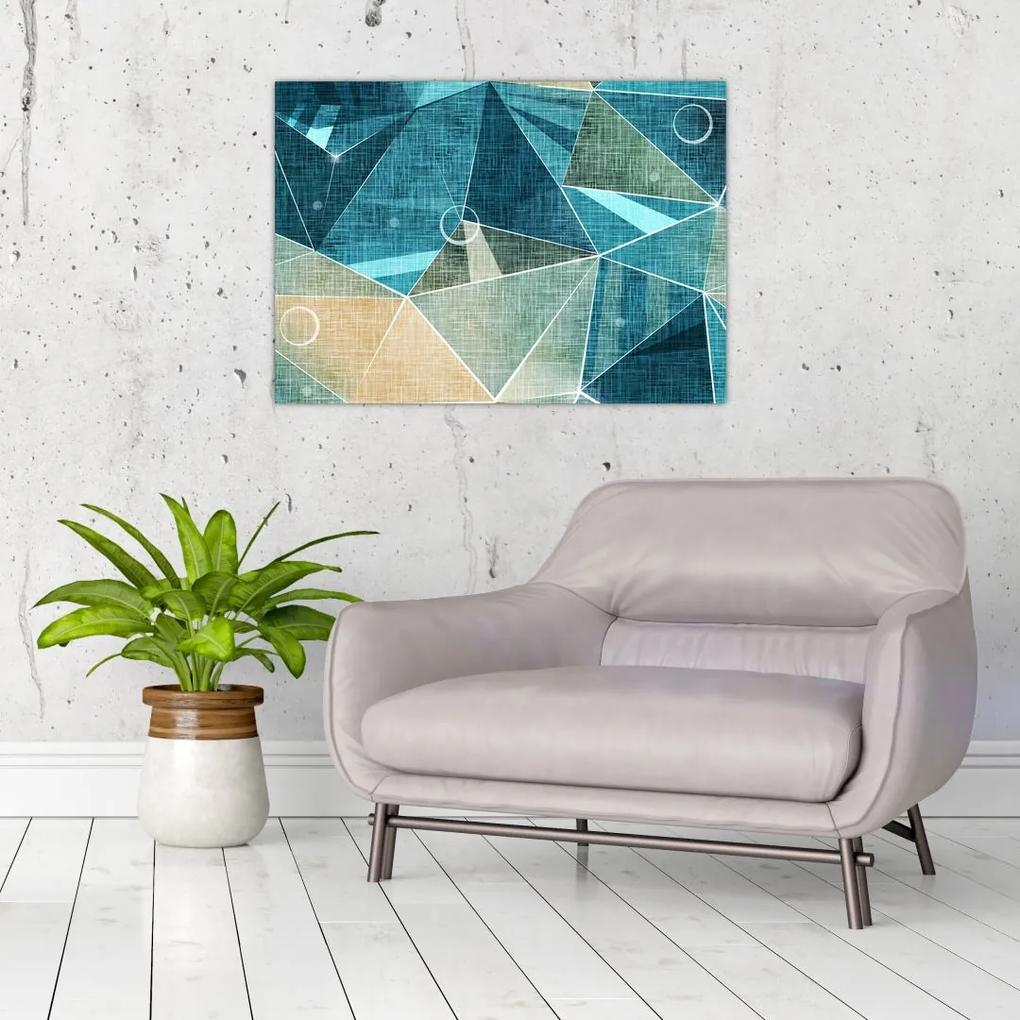 Sklenený obraz - Tyrkysová abstrakcia (70x50 cm)