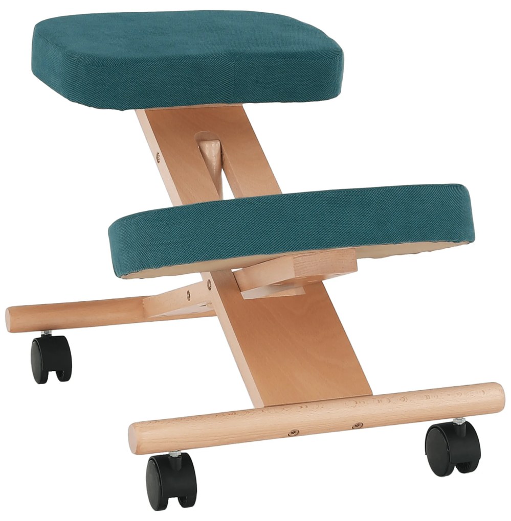 Ergonomická kľakačka, petrolejová/buk, FLONET