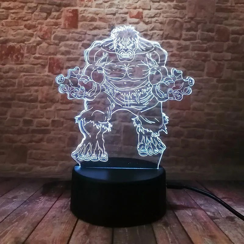 3D LED Lampička Hulk MARVEL