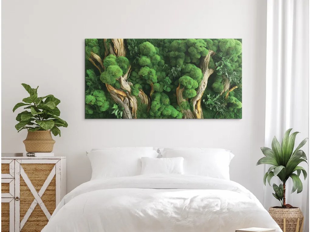 drevko |  Machový obraz Zelená sviežosť (UV tlač)  35 x 70 cm