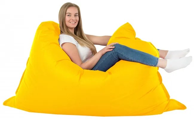 Vankúš na sedenie žltý nylon