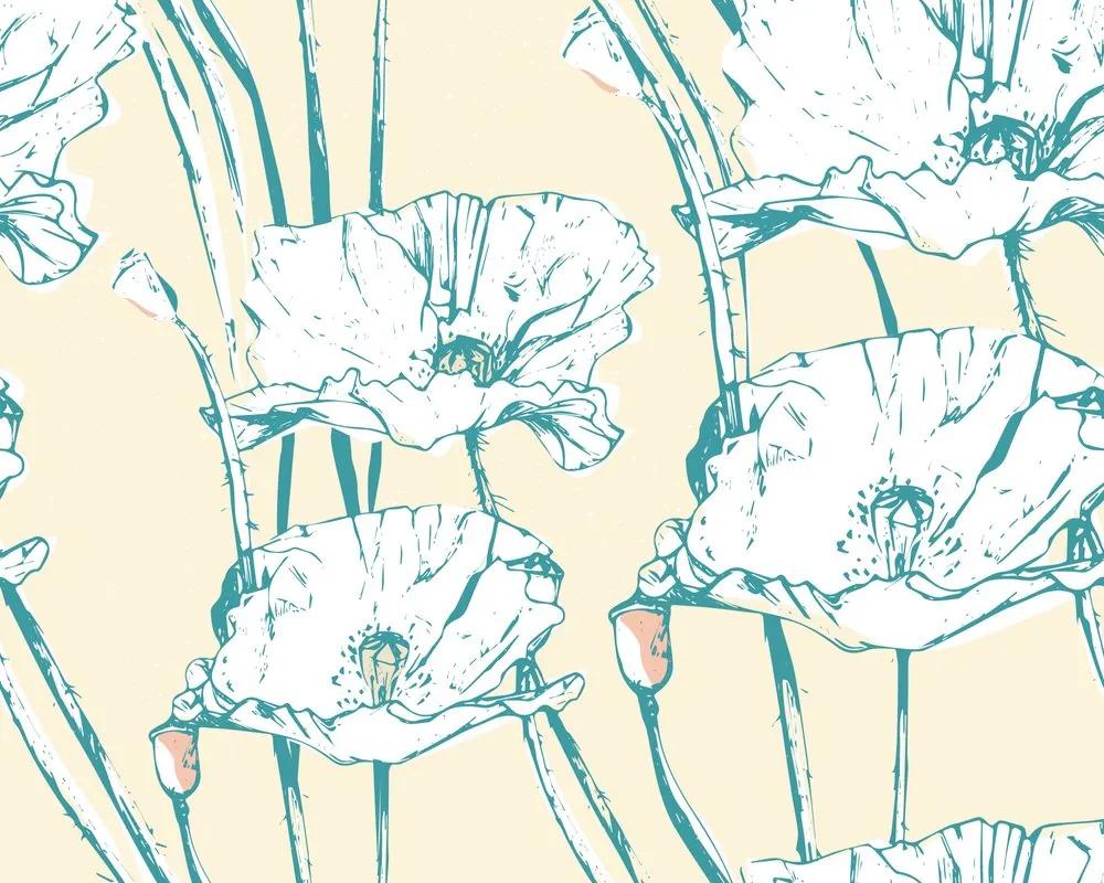 Samolepiaca tapeta kvety v rozkvete v žltom prevedení
