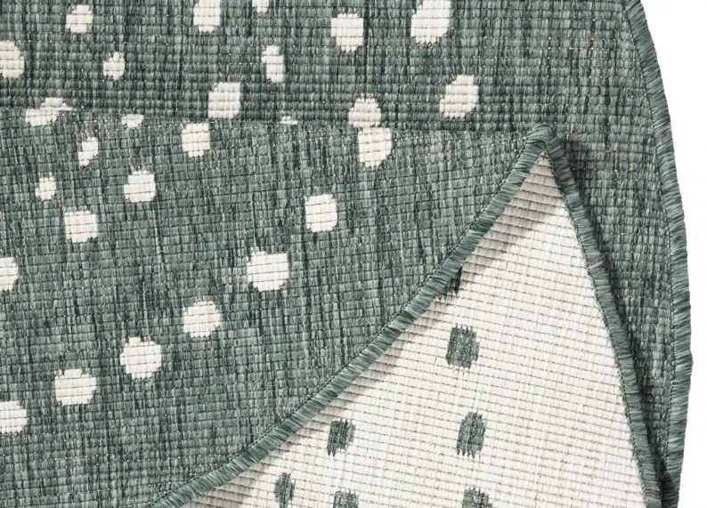 Hanse Home, Kusový koberec Twin-Wendeteppiche 103111 grün creme kruh – na von aj na doma, 200x200 (priemer) kruh, zelená, chodba / predsieň