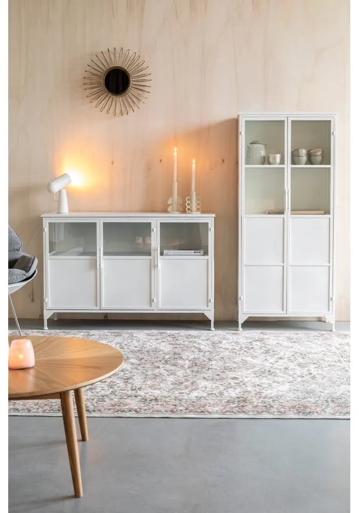 Biela kovová vitrína 35x150 cm Miya – White Label