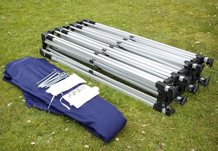 Garthen 401 Záhradný skladací stan - modrý, 3 x 9 m