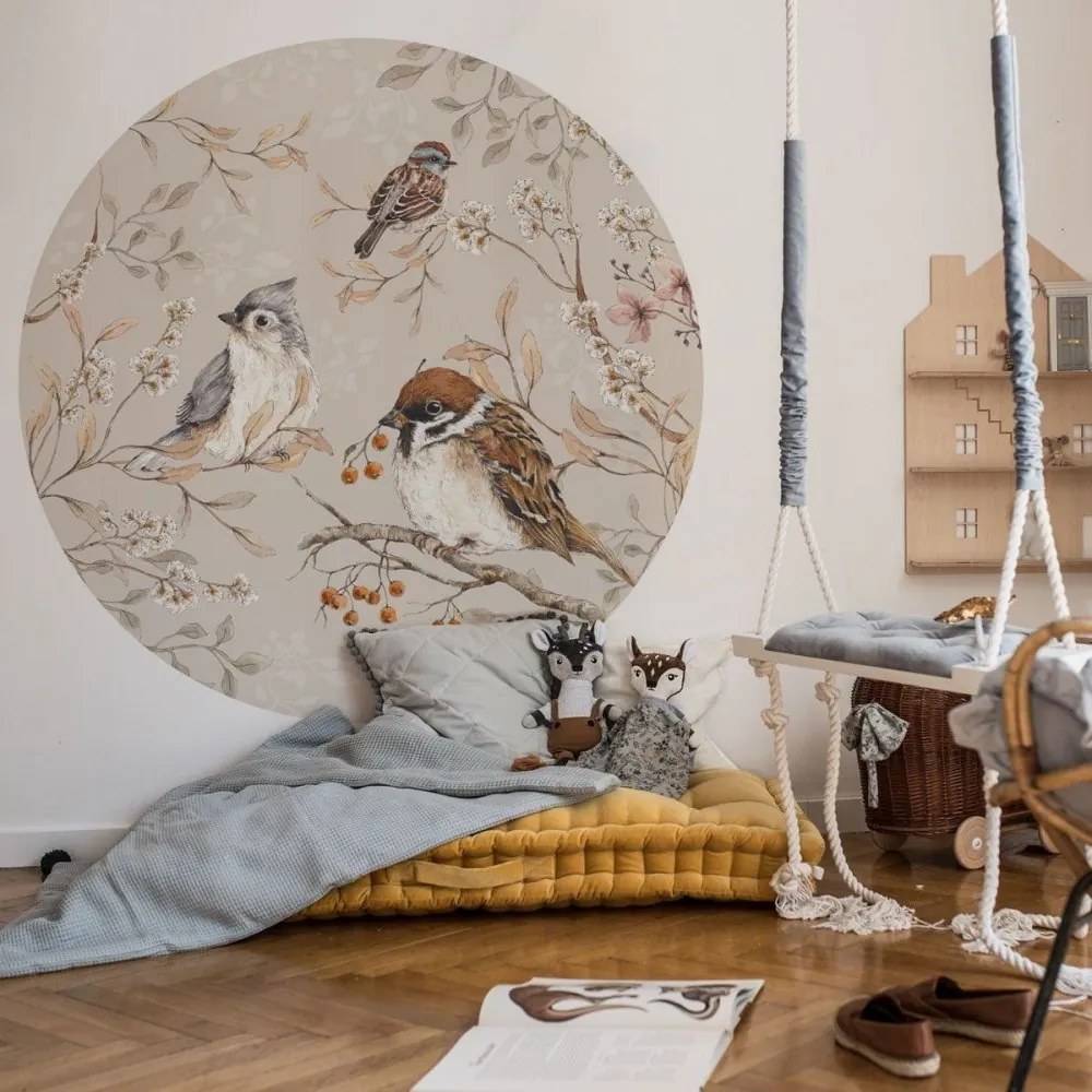 Samolepka do detskej izby Vtáky v kruhu L