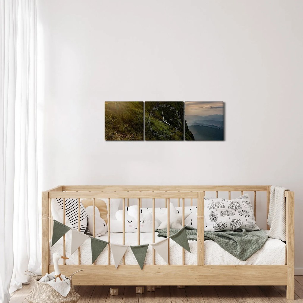 Obraz žien na útese (s hodinami) (90x30 cm)