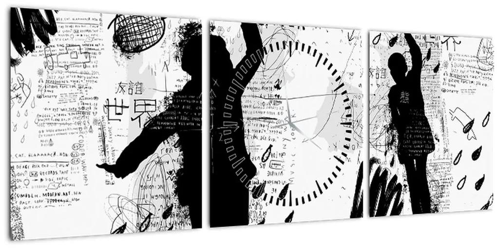 Obraz - Street art - rozruch (s hodinami) (90x30 cm)