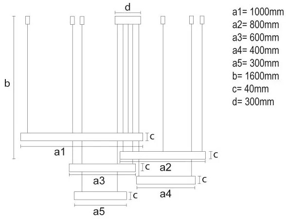 LED Stmievateľný luster na lanku LED/220W/230V 3000-6500K + diaľkové ovládanie