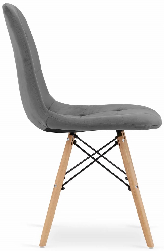 AKCIA Sivá zamatová jedálenská stolička DUMO II. akosť