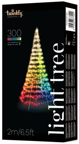 Twinkly TWP300SPP-BEU- LED RGBW Vonkajší vianočný stromček 300xLED 2m IP44 Wi-Fi