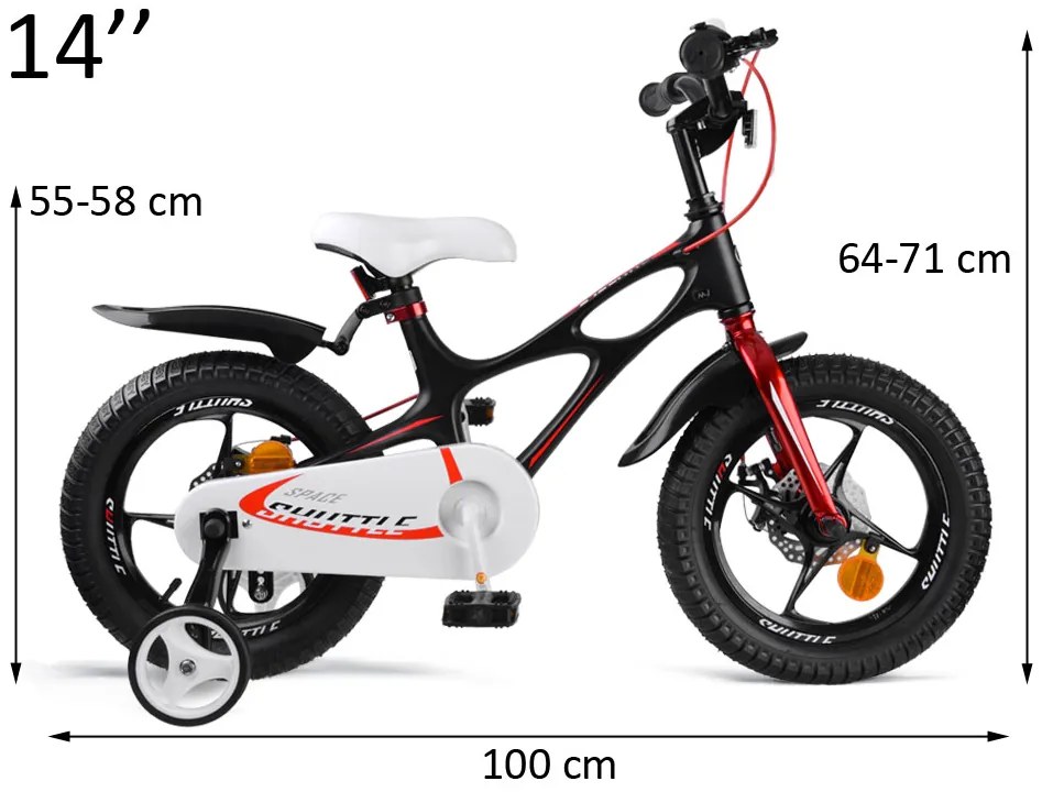 RoyalBaby Bicykel Royal Baby Bicycle 14 "Space Shuttle + RB14-22 - čierny