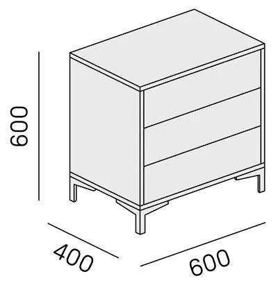 Kancelárska komoda LAYERS, 3 zásuvky, pevná podnož, biela / sivá