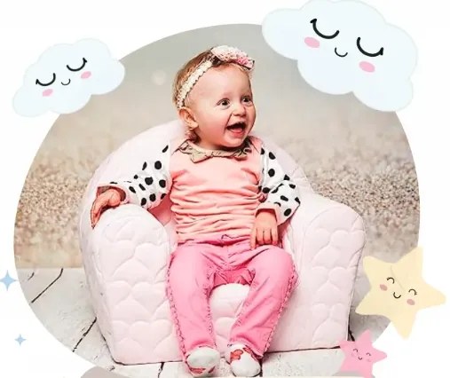 Penová detská sedačka 51 x 33 x 42 cm lama