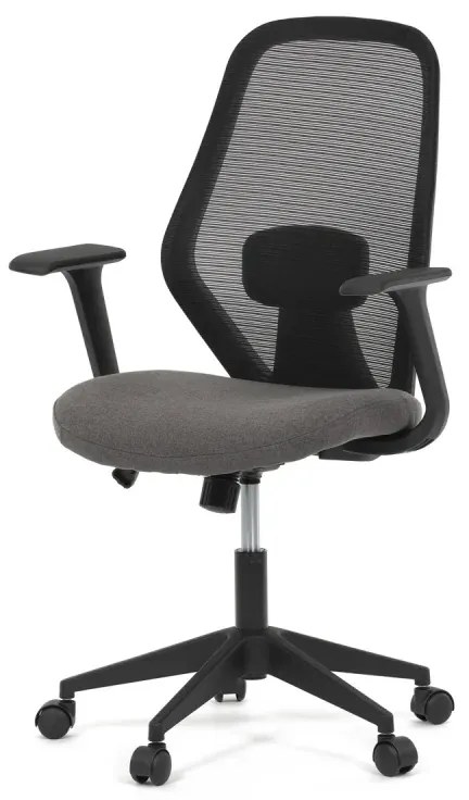 Židle kancelářská, látka černá, houpací mechanismus, kolečka pro tvrdé povrchy