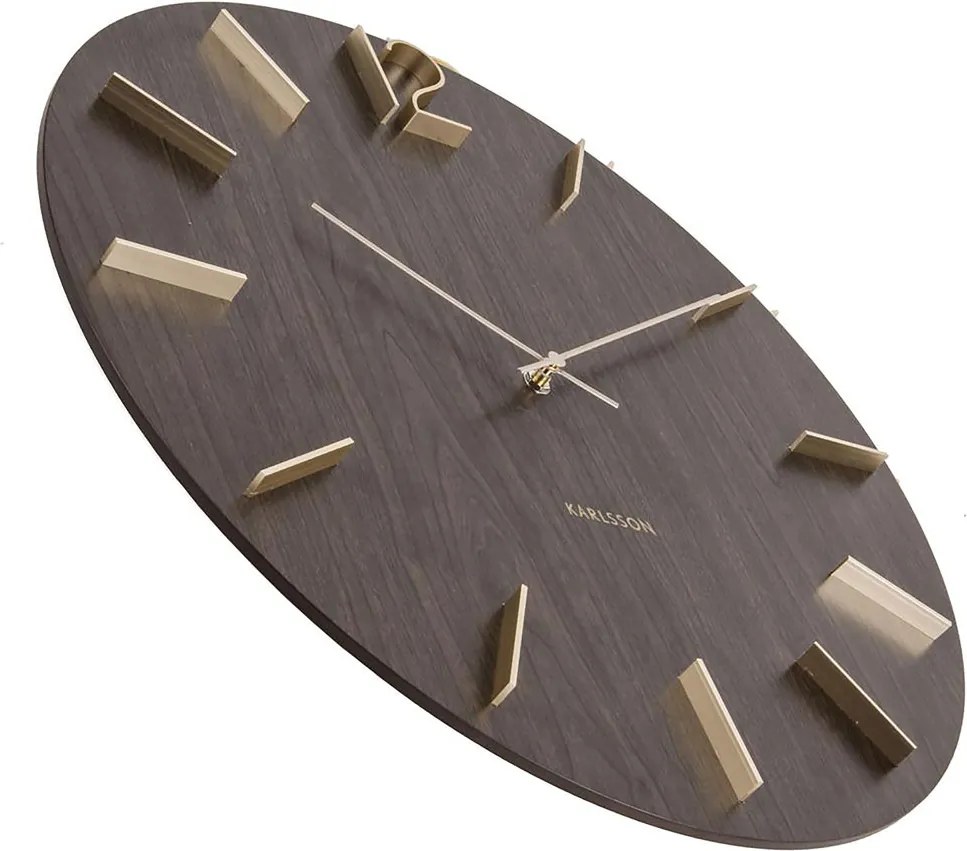 Nástenné hnedé hodiny Meek MDF ∅ 50 × 4 cm