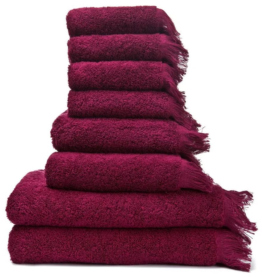 Sada 6 červených uterákov a 2 osušiek zo 100 % bavlny Bonami