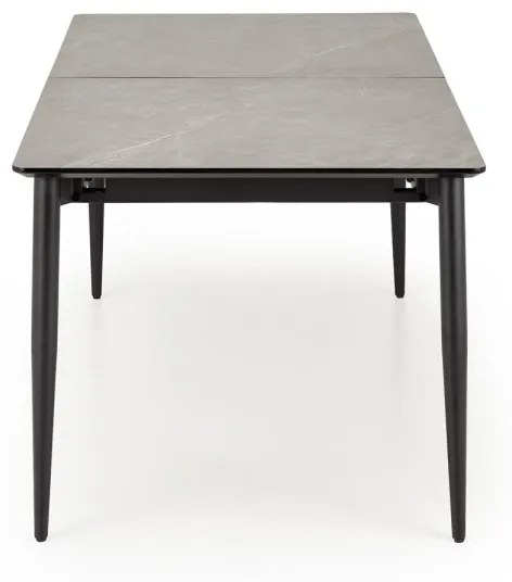 Jídelní rozkládací stůl Charles 180/260 cm šedý mramor/černý