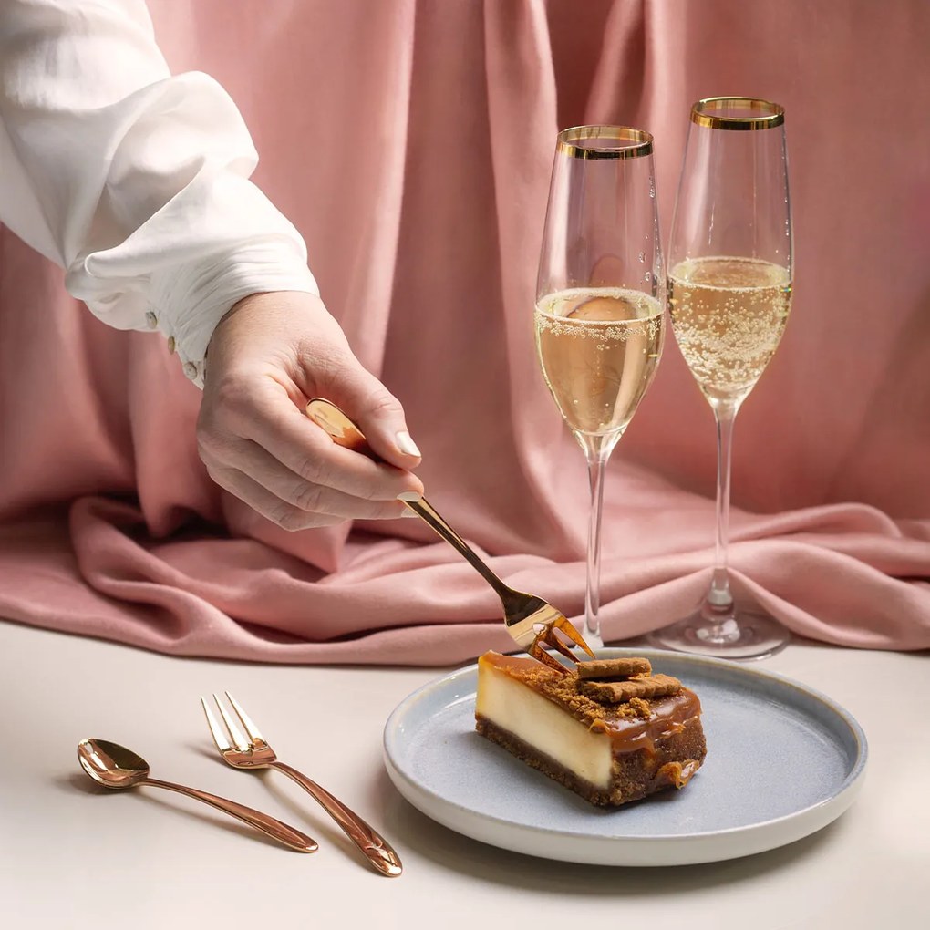 Darčekový set so srdiečkom 6 ks ružovo-zlatý — Love Cutlery - 116445